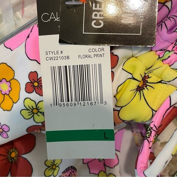 California Waves Floral Print Bikini Large NWT - Picture 7 of 14